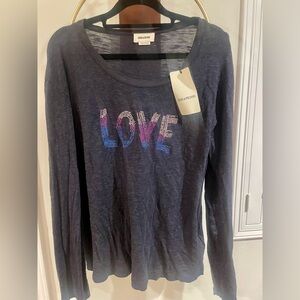 Zadig & Voltaire Navy Love Graphic Top